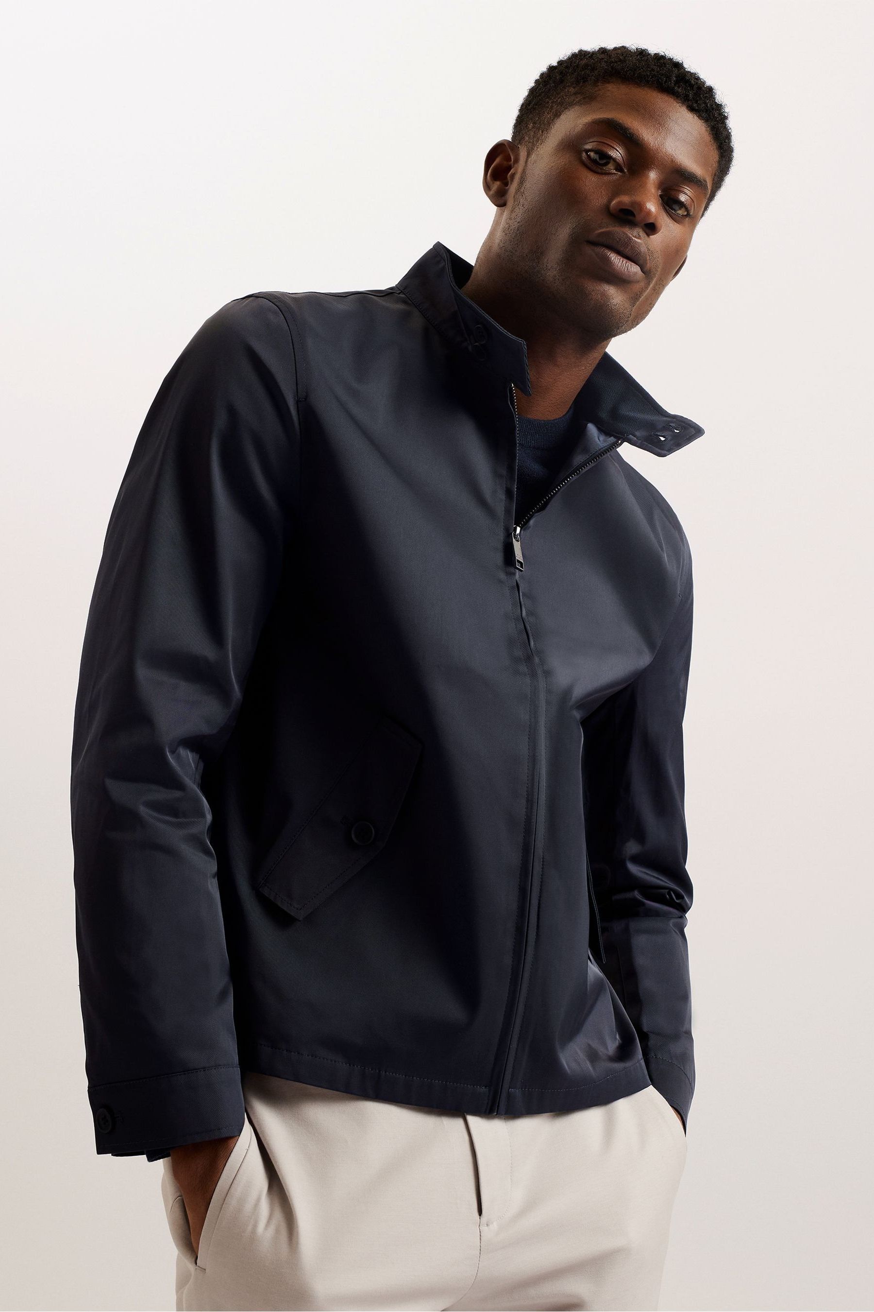 Nylon harrington jacket top