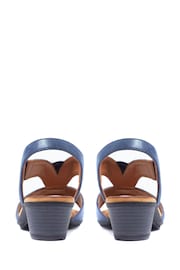 Pavers Blue Heeled Slingback Sandals - Image 3 of 5