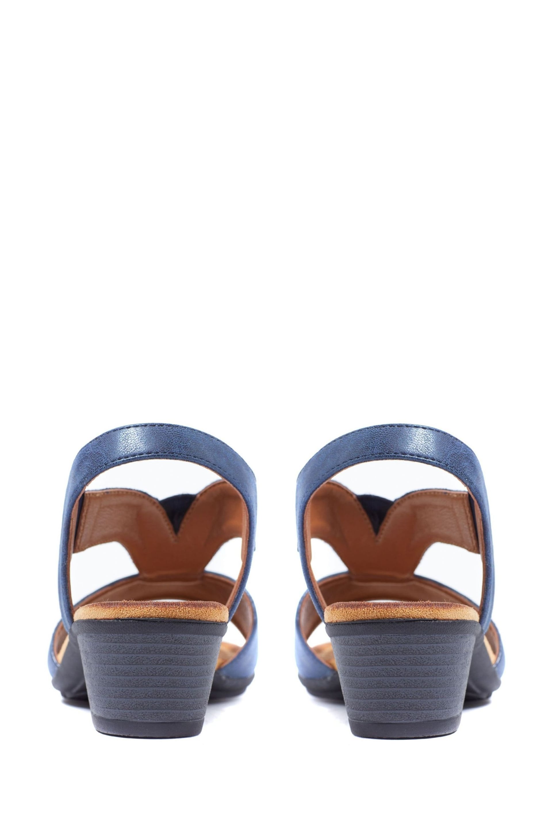 Pavers Blue Heeled Slingback Sandals - Image 3 of 5