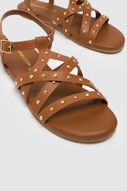 Schuh Tabby Studded Brown Sandals - Image 3 of 4