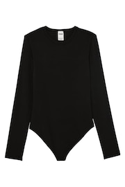 Victoria's Secret PINK Black Long Sleeve Soft Stretch Bodysuit - Image 3 of 3