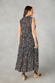 Live Unlimited Curve - Petite Spot Print Ruffle Black Midaxi Dress - Image 2 of 5