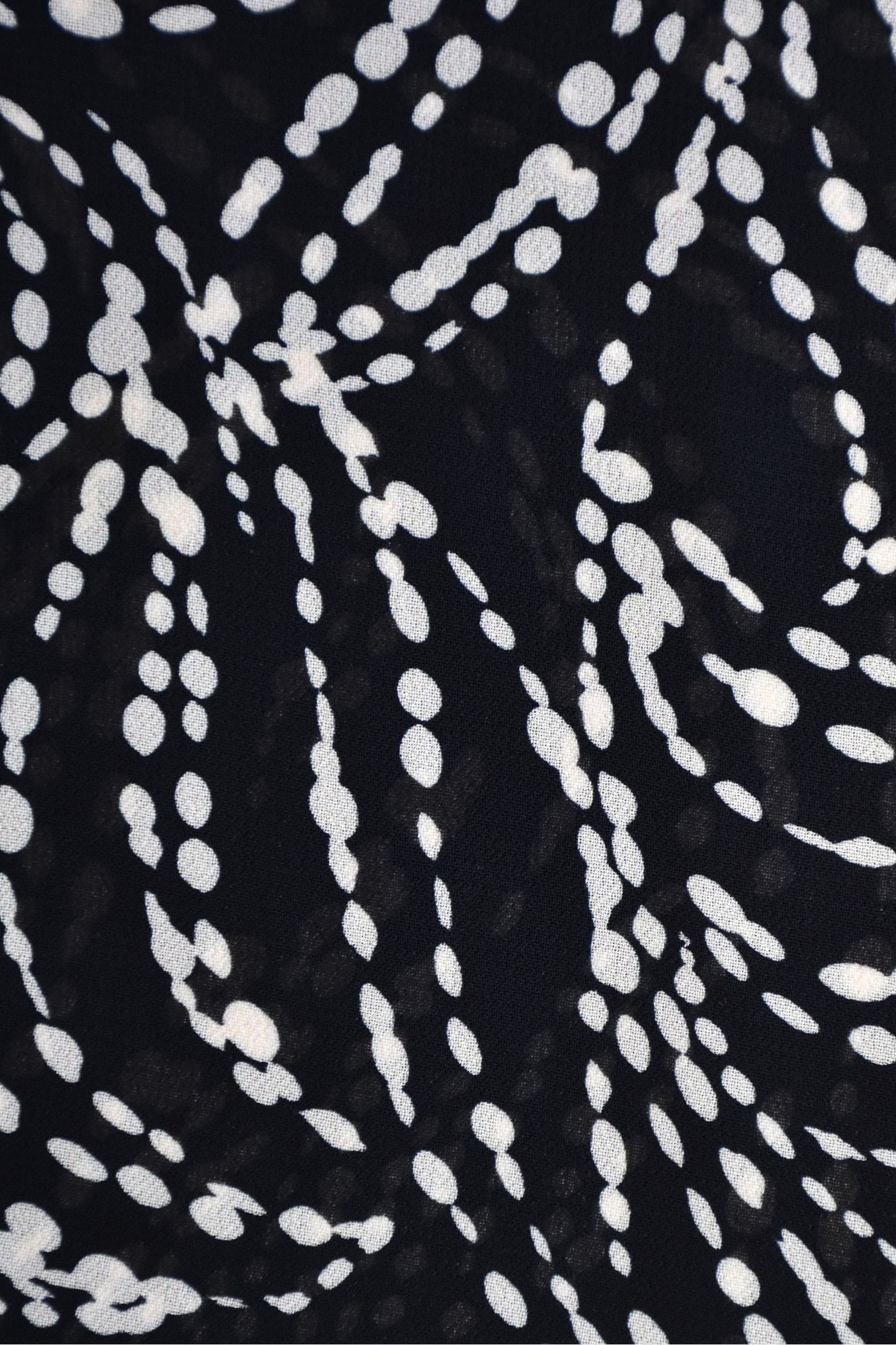 Live Unlimited Curve - Petite Spot Print Ruffle Black Midaxi Dress - Image 5 of 5