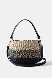 Mint Velvet Black Straw Basket Bag - Image 3 of 4