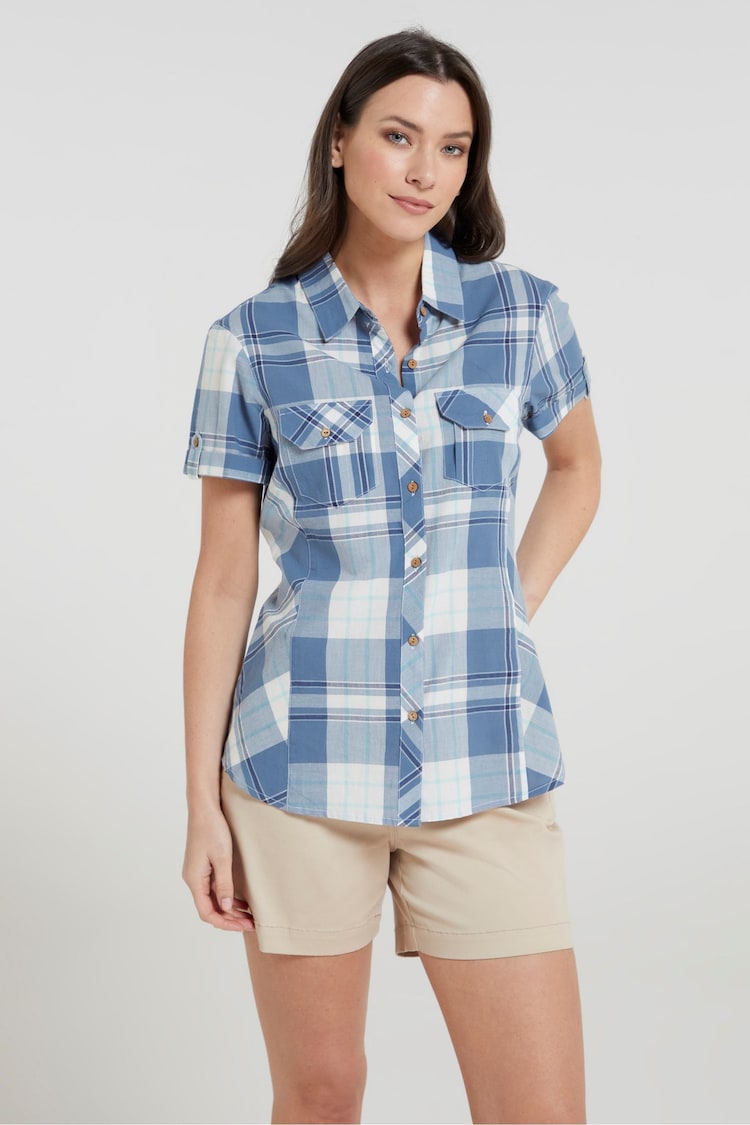 Mountain Warehouse Blue Womens Holiday 100% Cotton Shirt - Image 1 of 5