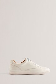 Ted Baker White Brentfd Leather Suede Cupsole Shoes - Image 1 of 4
