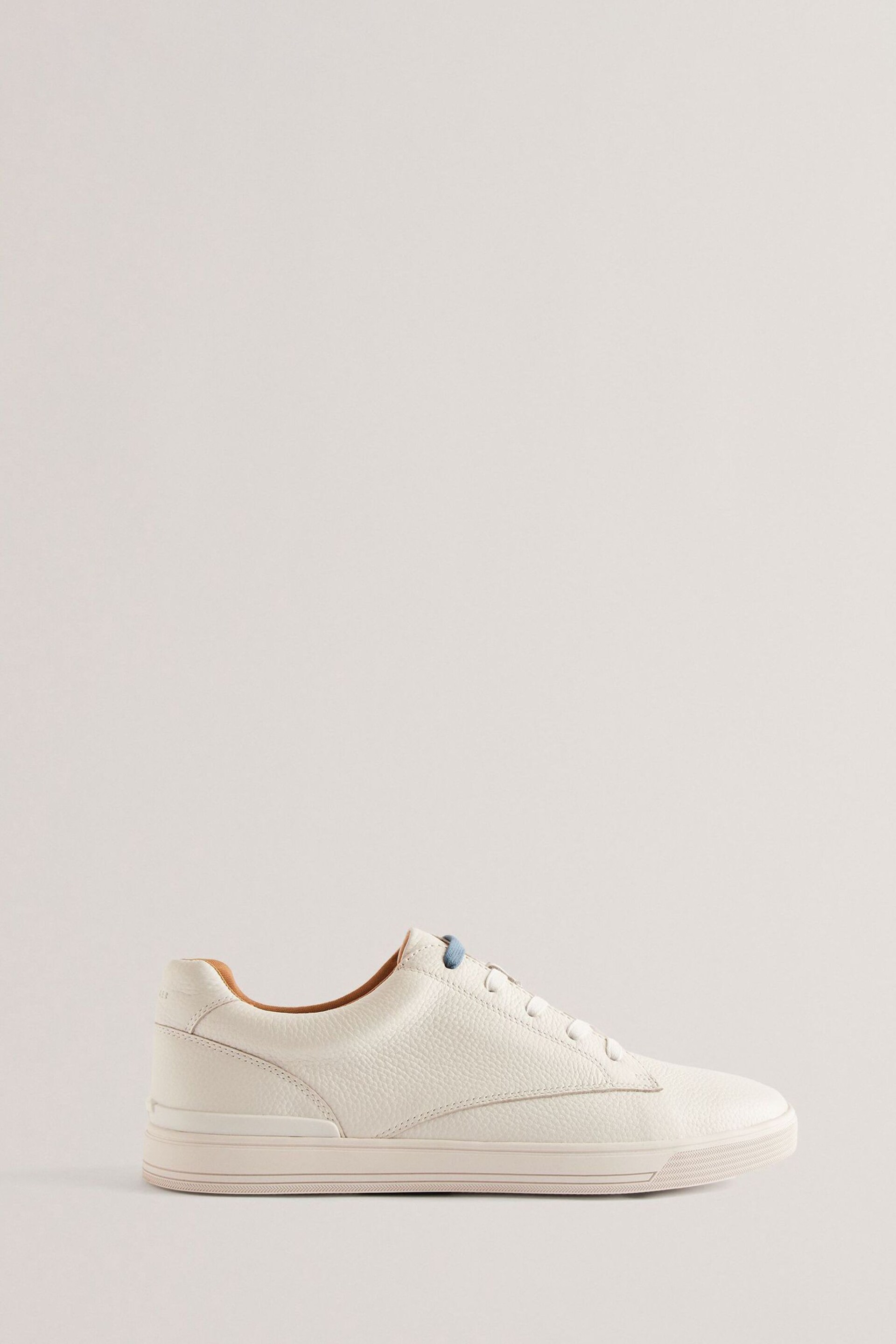 Ted Baker White Brentfd Leather Suede Cupsole Shoes - Image 1 of 4