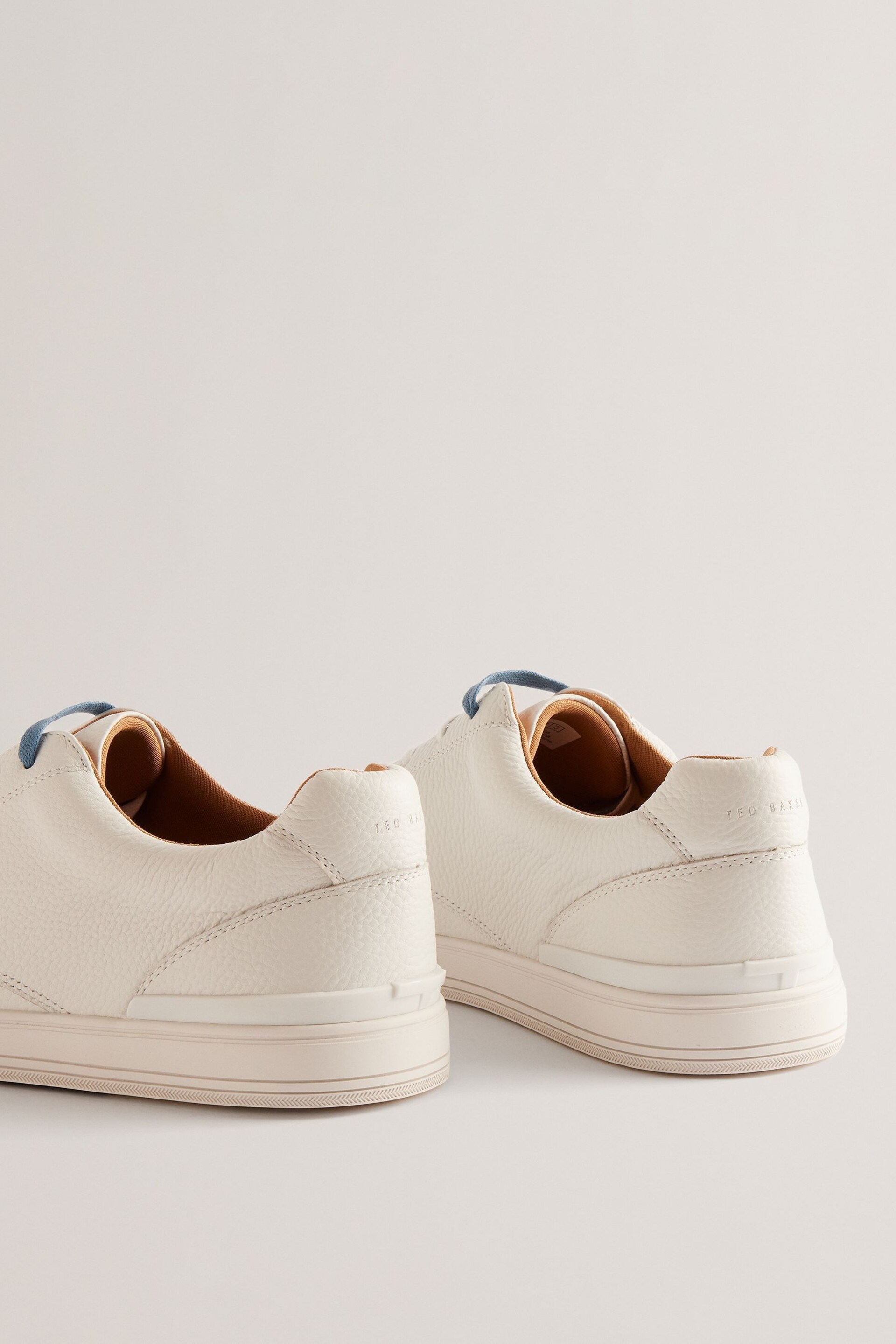 Ted Baker White Brentfd Leather Suede Cupsole Shoes - Image 3 of 4