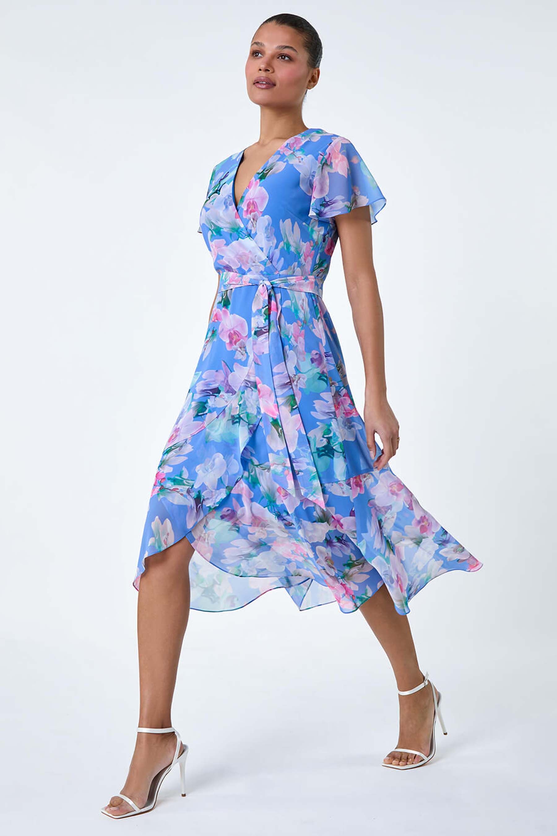 Wrap dress blue floral top