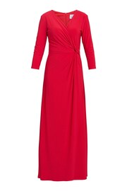 Gina Bacconi Red Celine Jersey Wrap Maxi Dress - Image 5 of 5