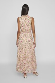 VILA Pink Floral Ruffle Tiered Maxi Occasion Dress - Image 2 of 4