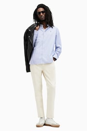 AllSaints White Hillview Long Sleeve Shirt - Image 4 of 6
