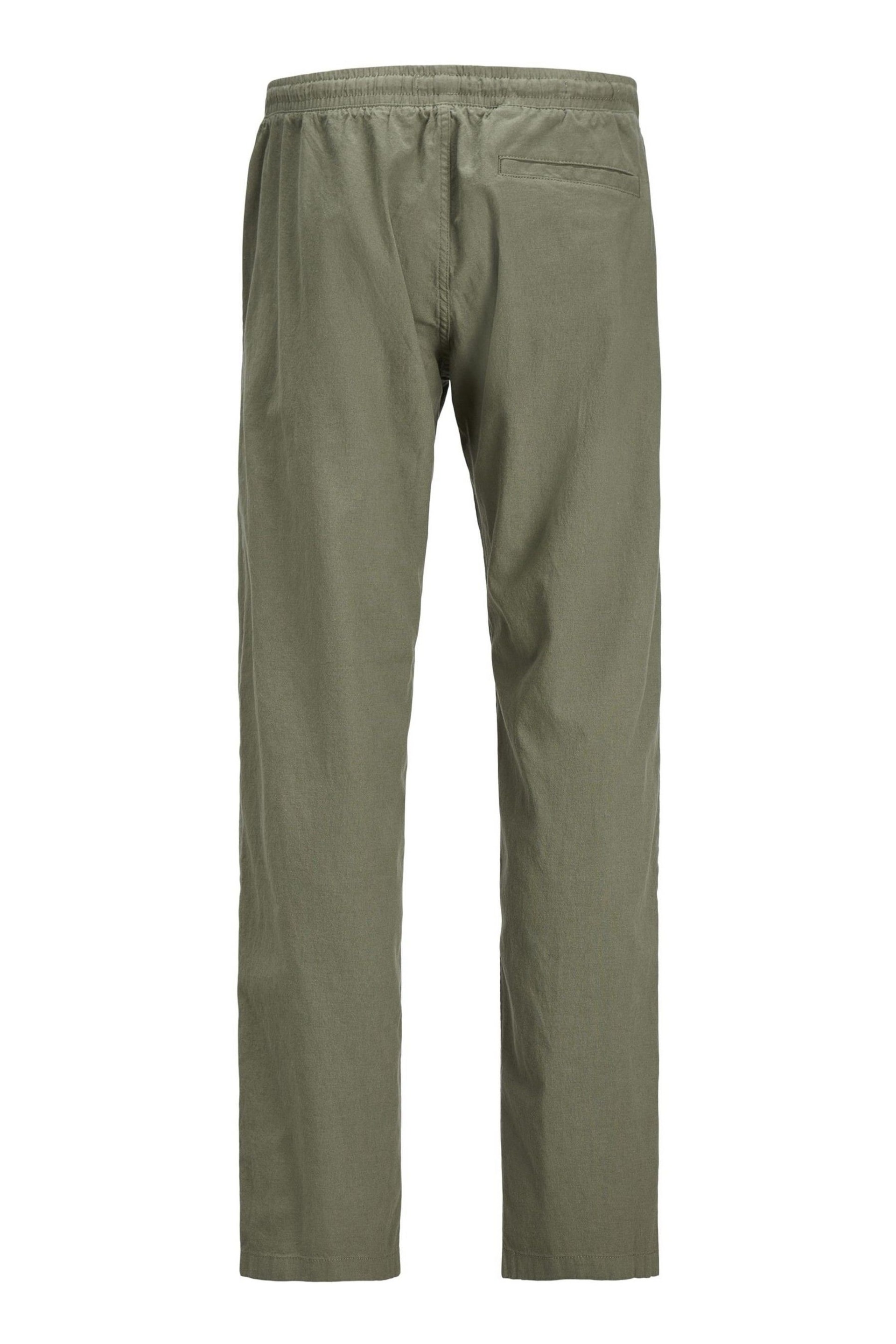 JACK & JONES Brown Linen Blend Relaxed Fit Trousers - Image 5 of 5
