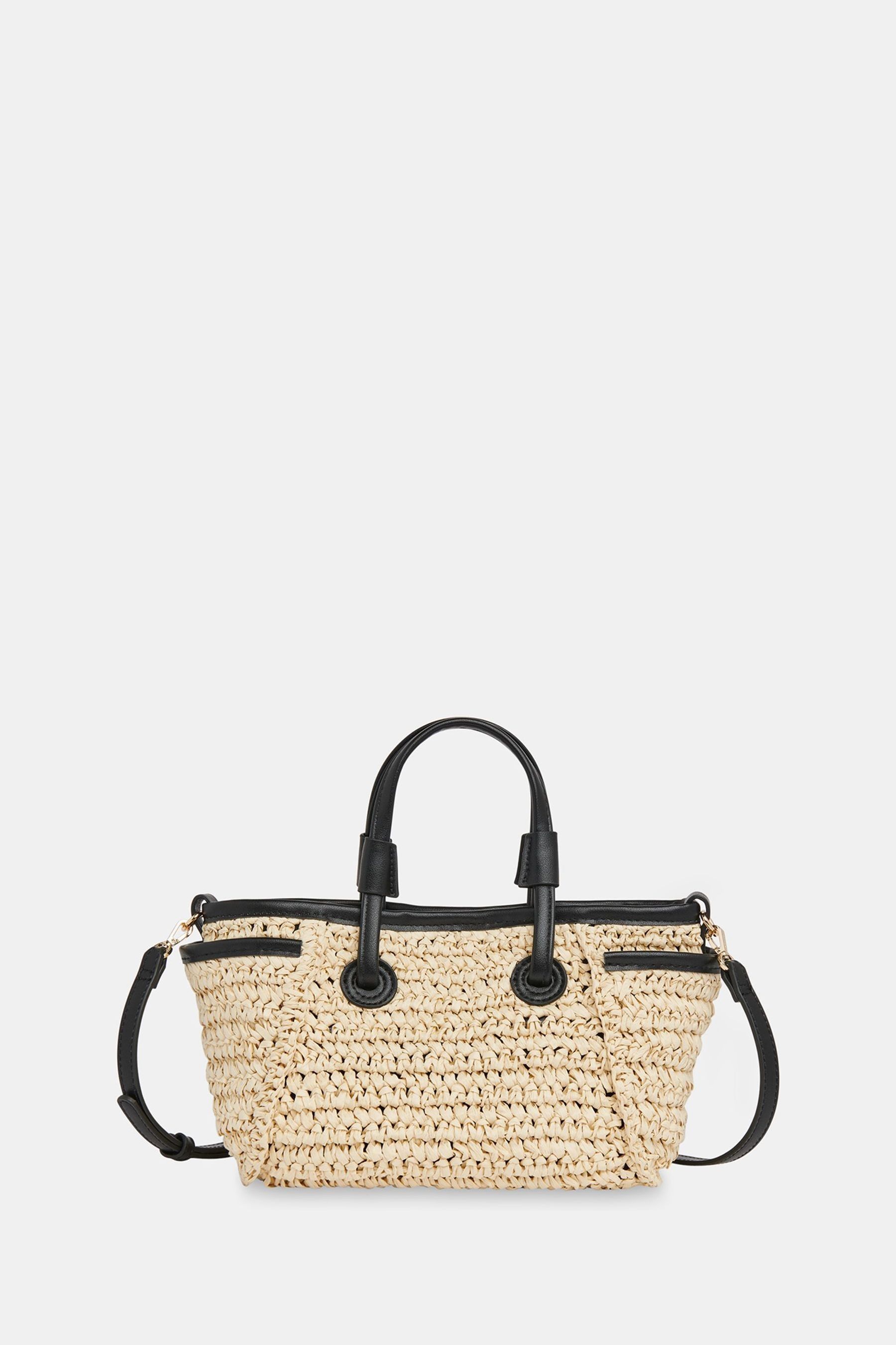 Buy Whistles Nude Mini Aylin Straw Tote Bag from the Next UK online shop