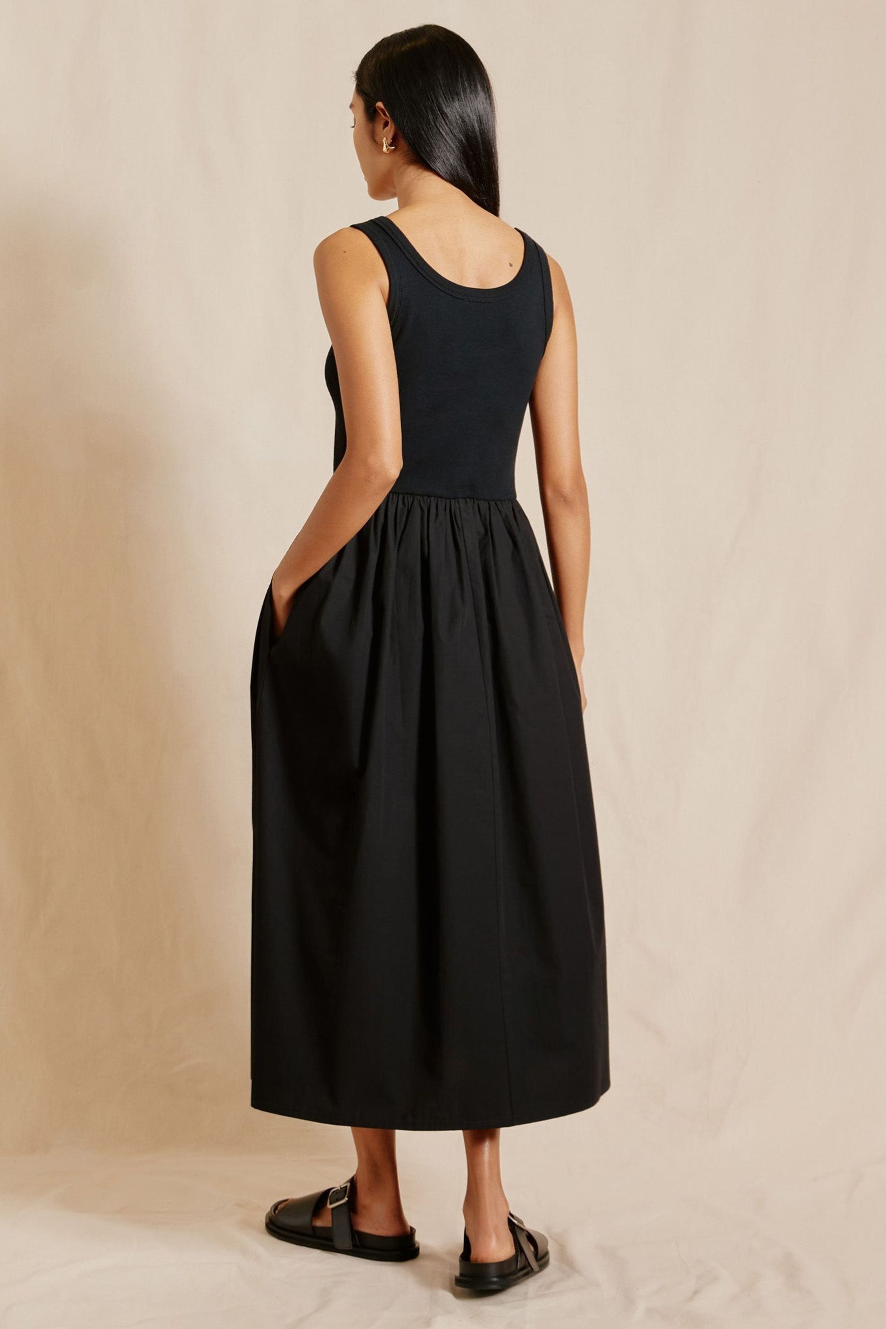 Buy Albaray 100 Cotton Black Jersey Vest Dress from the Next UK online shop