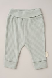 Homegrown Green 3 Piece Ribbed Bodysuit Joggers And Bear Hat Set - Image 2 of 5