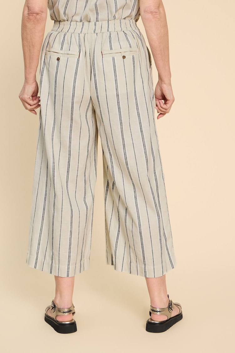 White Stuff Natural Lisette Linen/Cotton Mix Stripe Culottes - Image 2 of 7