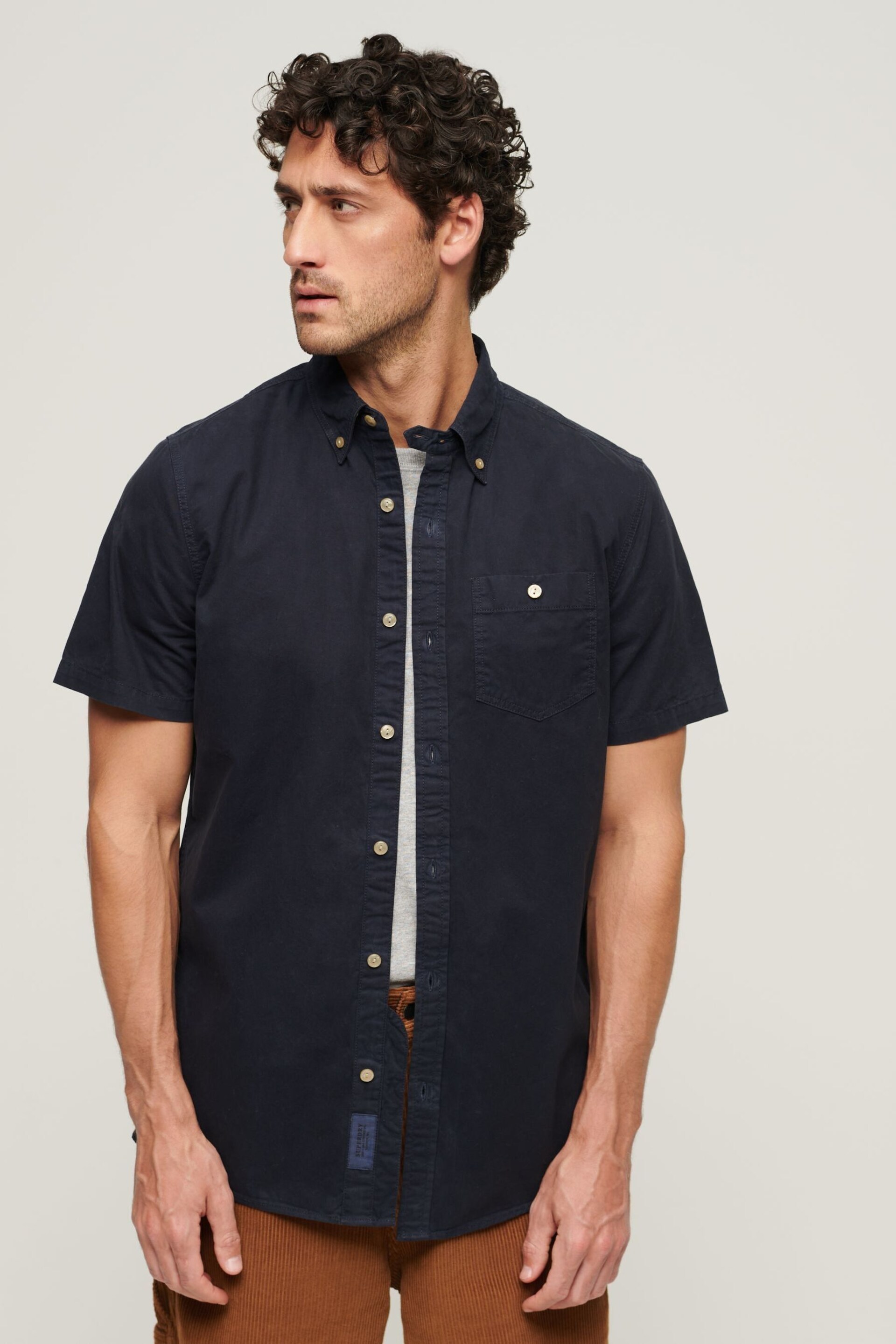 Superdry Blue Merchant Store Short Sleeve Shirt - Image 1 of 5