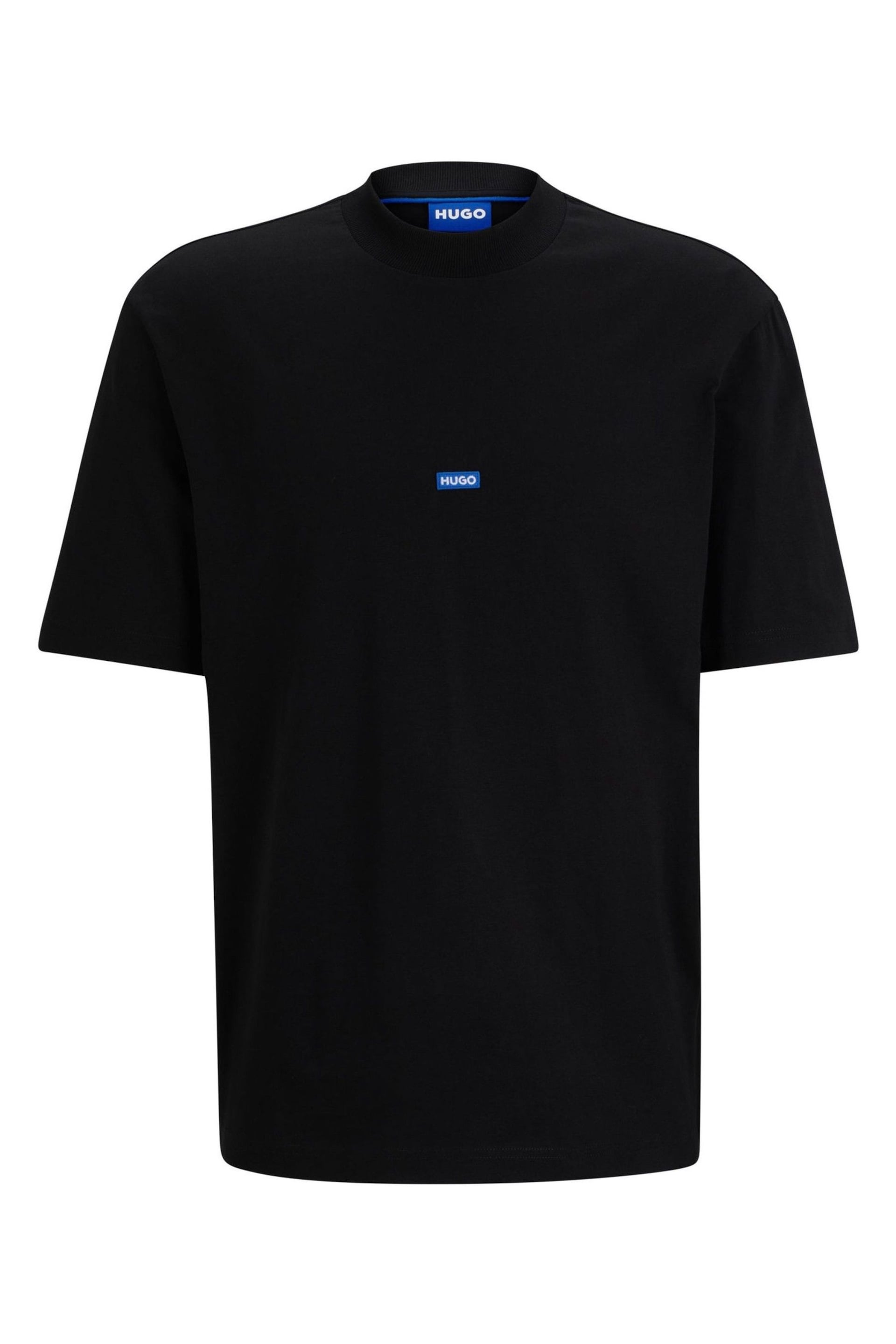 HUGO Blue Oversize Logo Patch T-Shirt - Image 5 of 5