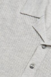 Ted Baker Grey Adio Textured Front Polo Shirt - Image 6 of 6