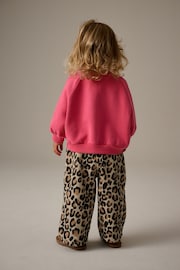 Bright Pink Printed Sweatshirt and Wide Leg Set (3mths-7yrs) - Image 2 of 3