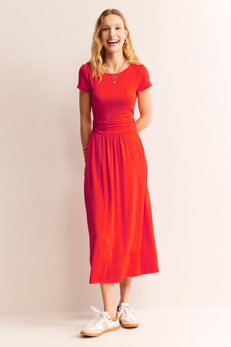 Boden Red Amelie Jersey Midi Dress - Image 1 of 5