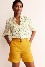 Boden Yellow Petite Westbourne Linen Shorts - Image 1 of 5
