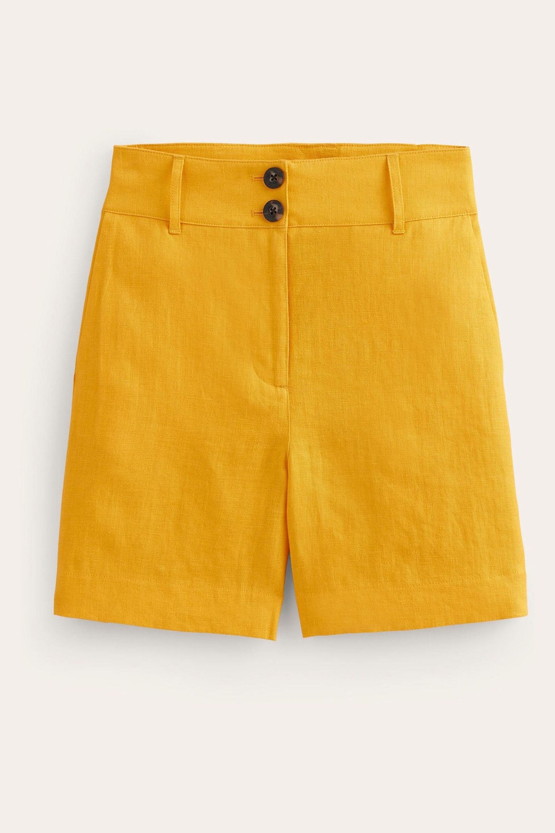 Boden Yellow Petite Westbourne Linen Shorts - Image 5 of 5