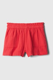 Gap Red Crinkle Cotton Pull On Baby Shorts (12mths-5yrs) - Image 1 of 2