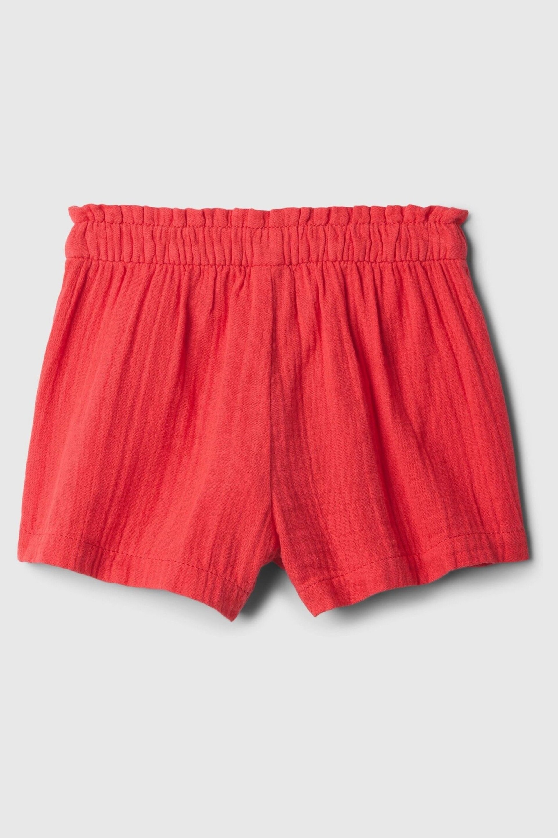 Gap Red Crinkle Cotton Pull On Baby Shorts (12mths-5yrs) - Image 2 of 2