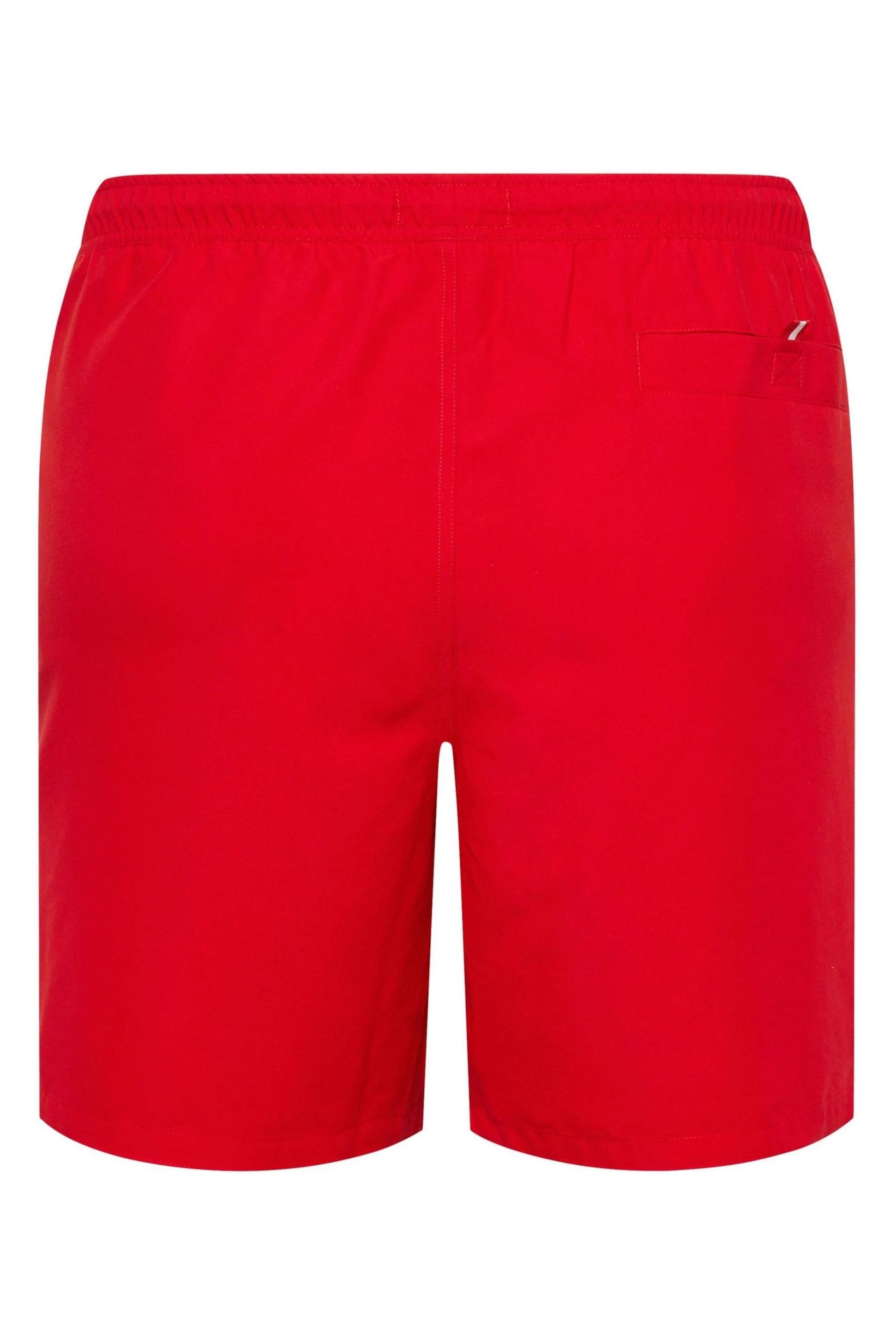 BadRhino Big & Tall Red Plain Swim Shorts - Image 4 of 4