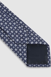 Reiss Navy Cavoli Silk Medallion Print Tie - Image 4 of 5