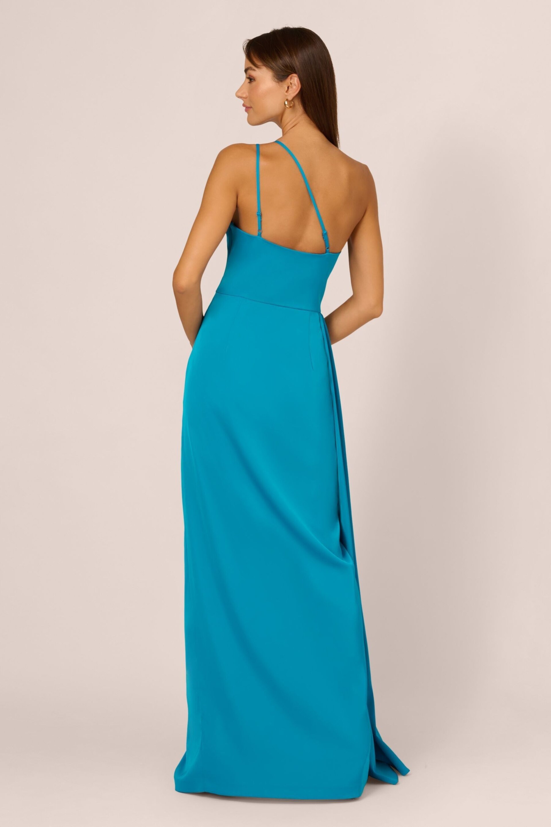 Adrianna Papell Blue Stretch Satin Gown - Image 2 of 7