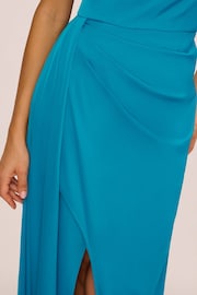 Adrianna Papell Blue Stretch Satin Gown - Image 5 of 7