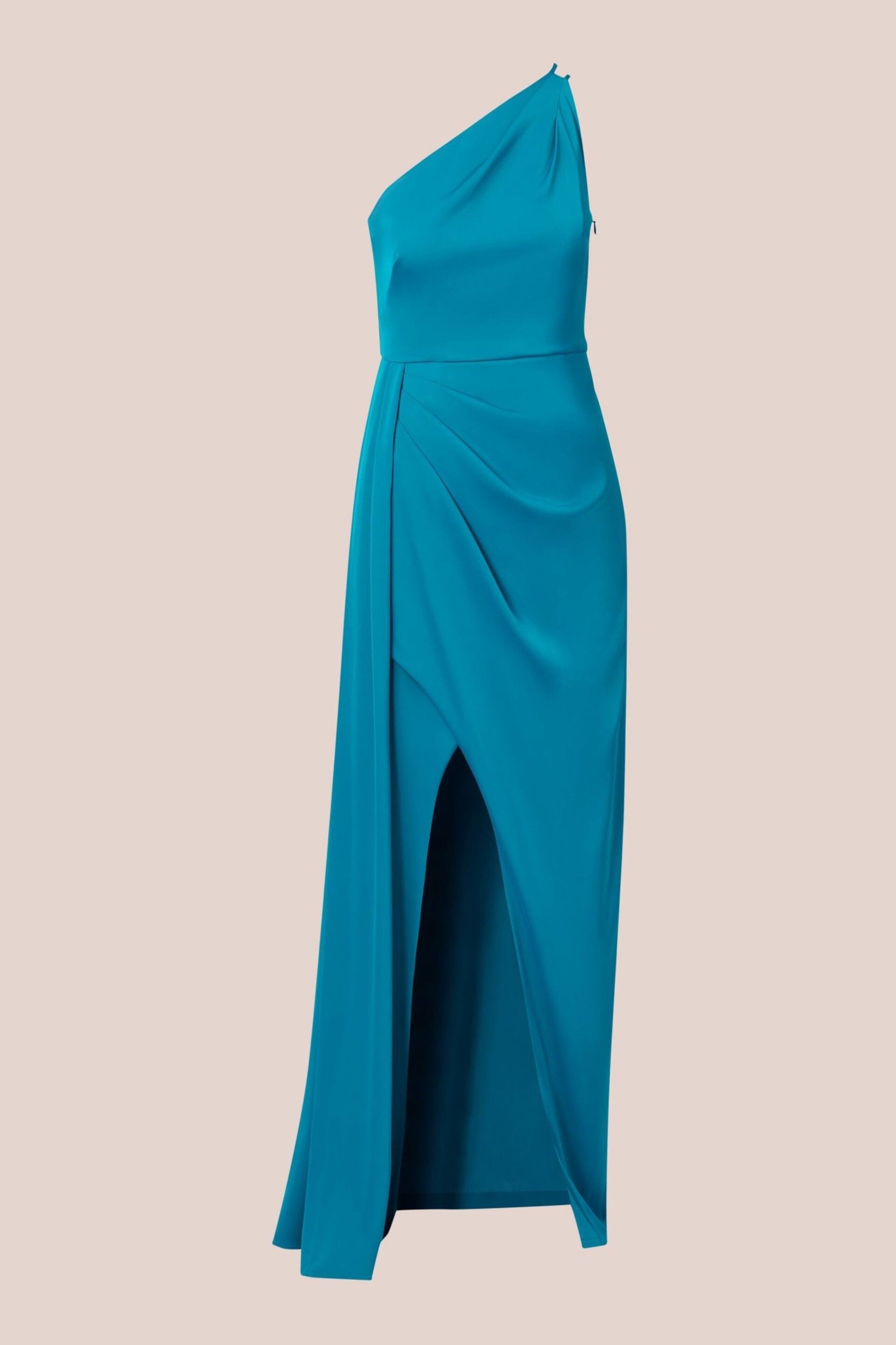 Adrianna Papell Blue Stretch Satin Gown - Image 6 of 7