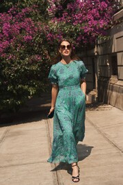 Boden Green Smocked Cuff Maxi Dress - Image 5 of 6