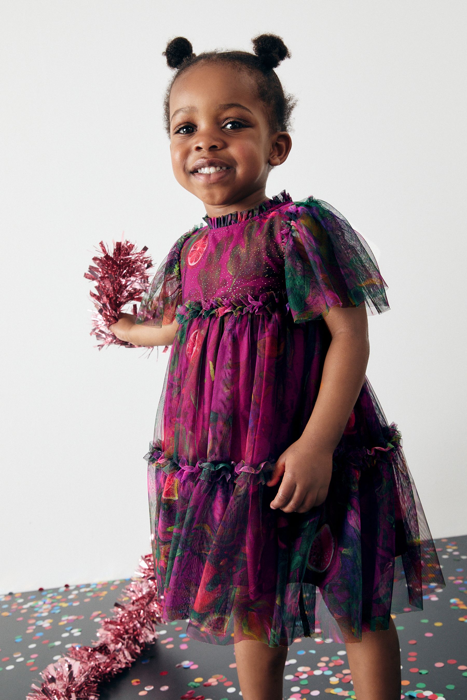 Buy Plum Purple Printed Mesh Party Dress 3mths 7yrs from the Next UK online shop
