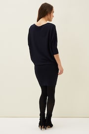 Phase Eight Navy Becca Batwing Knitted Dress Pantalone - Image 2 of 6