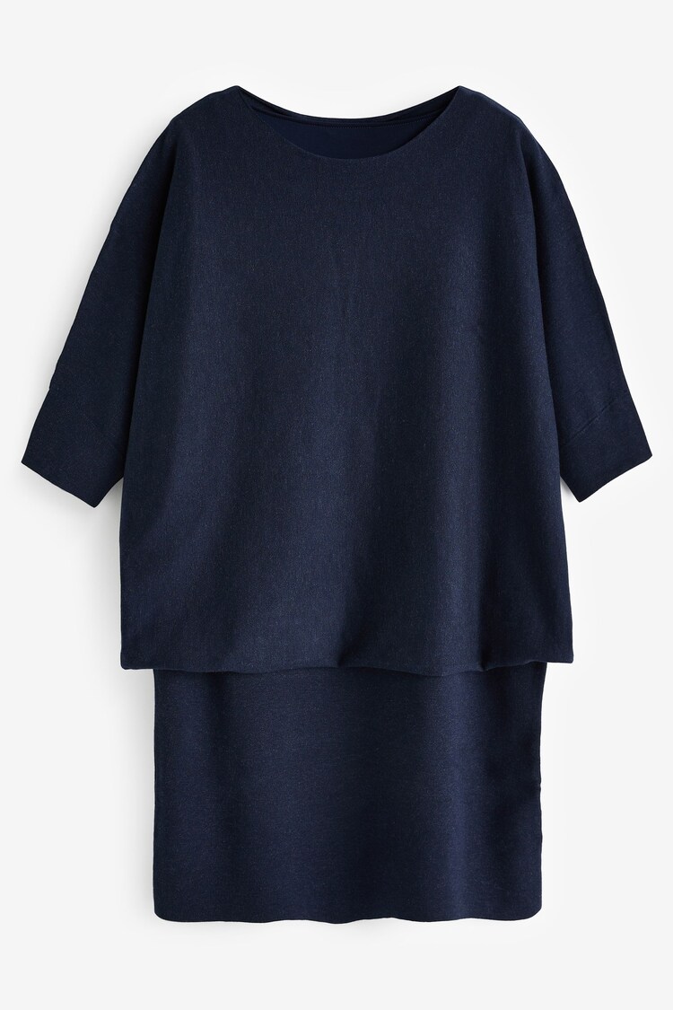 Phase Eight Navy Becca Batwing Knitted Dress Pantalone - Image 6 of 6