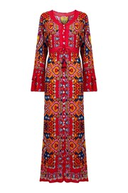 Joe Browns Red Boho Tiered Sleeve Maxi Dress - Image 5 of 5