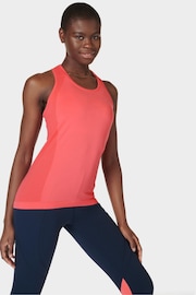 Sweaty Betty Coral Pink Athlete Seamless Workout Tank Top - Image 2 of 7