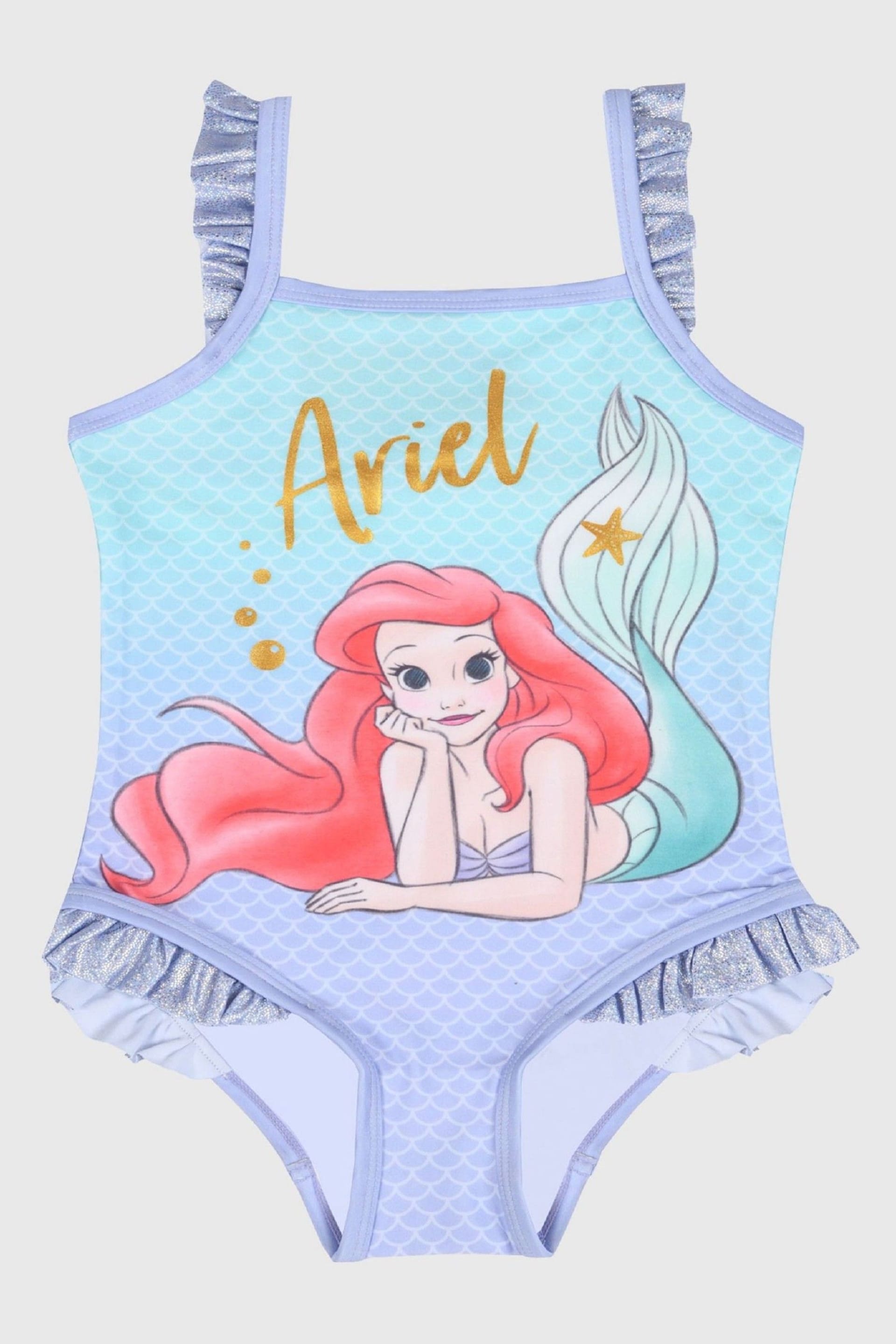 Brand Threads Purple Disney Princess Ariel Girls Swimming Costume - Image 1 of 5