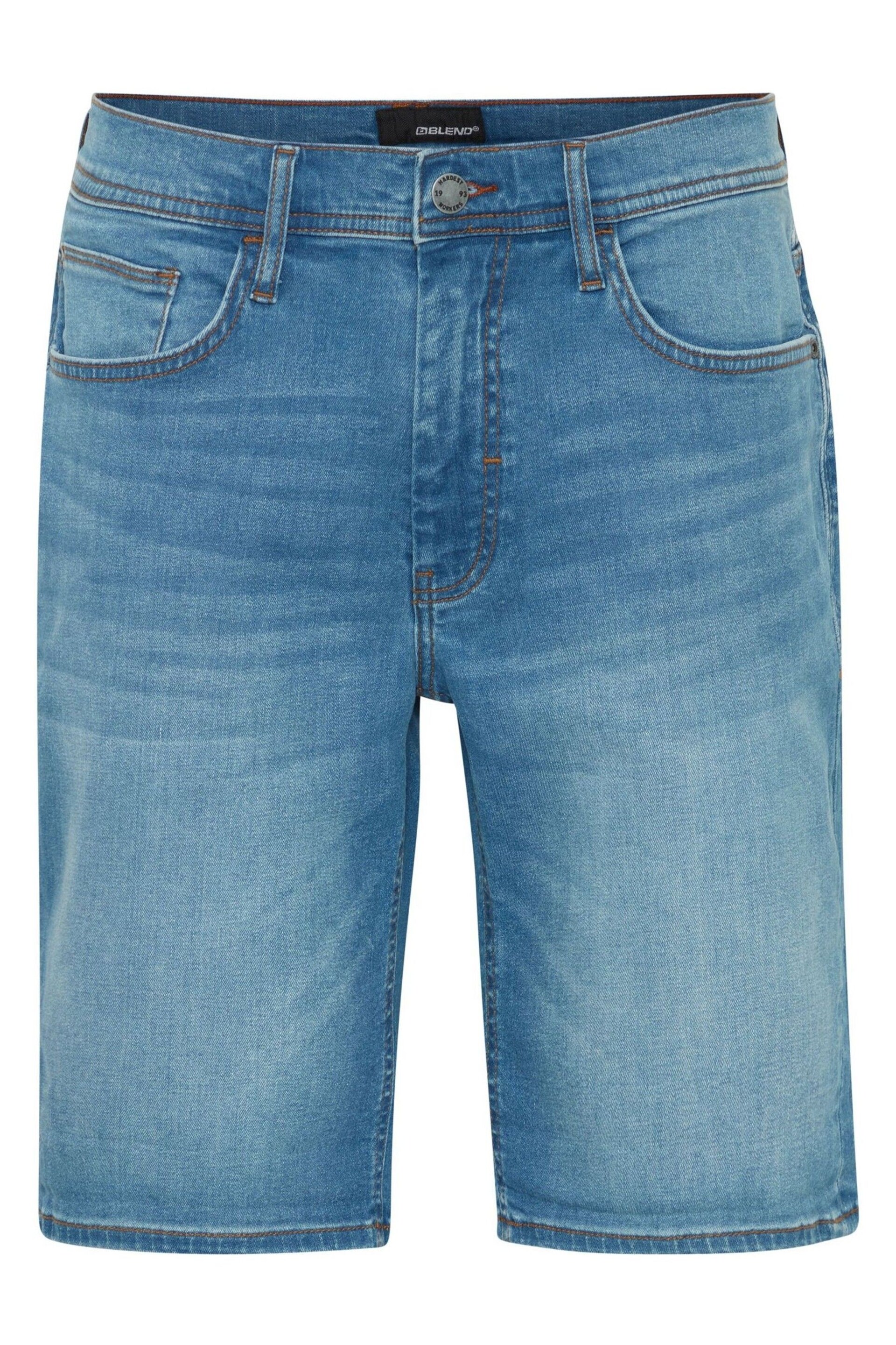 Blend Blue Stretch Denim Shorts - Image 5 of 5