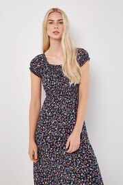 Apricot Multi Garden Floral Milkmaid Midi Dress - Image 2 of 4