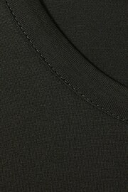 Reiss Dark Olive Green Caspian Mercerised Cotton Crew Neck T-Shirt - Image 5 of 5