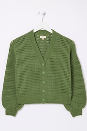 FatFace Green Annie Button Through Cardigan - Image 5 of 5