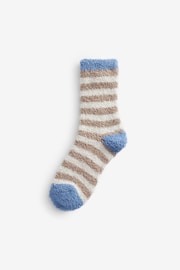 Blue/Ecru Cream/Camel Cosy Socks 2 Pack - Image 5 of 5