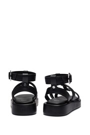BOSS Black Platform Leather Sandals With Branded Buckle Closure - Image 3 of 4
