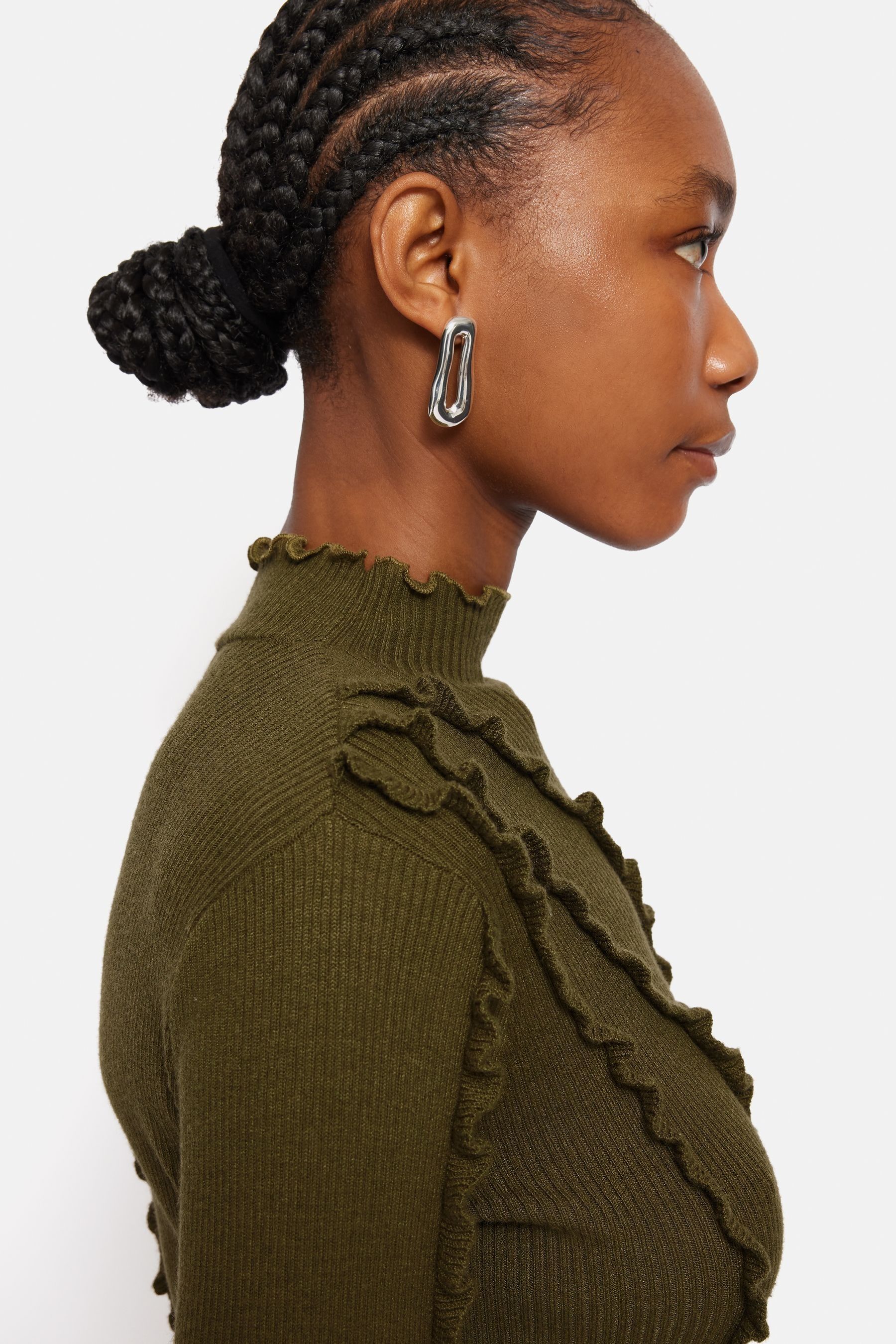 Buy Jigsaw Green Ruffle Detail Jumper from the Next UK online shop