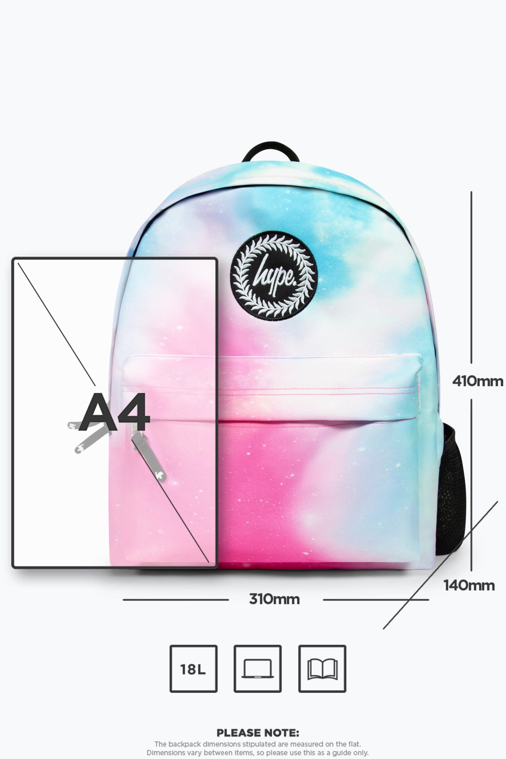 Hype. Unisex Pink Pastel Fade Script Backpack - Image 12 of 12